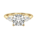 Load image into Gallery viewer, LILY CLASSIC CUSHION CUT MOISSANITE ENGAGEMENT RING