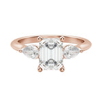 Load image into Gallery viewer, LILY CLASSIC EMERALD CUT MOISSANITE ENGAGEMENT RING
