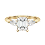 Load image into Gallery viewer, LILY CLASSIC EMERALD CUT MOISSANITE ENGAGEMENT RING
