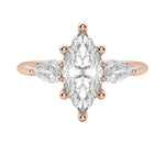 Load image into Gallery viewer, LILY CLASSIC MARQUISE CUT MOISSANITE ENGAGEMENT RING