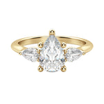 Load image into Gallery viewer, LILY CLASSIC PEAR CUT MOISSANITE ENGAGEMENT RING