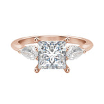 Load image into Gallery viewer, LILY CLASSIC PRINCESS CUT MOISSANITE ENGAGEMENT RING