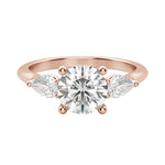 Load image into Gallery viewer, LILY CLASSIC ROUND CUT MOISSANITE ENGAGEMENT RING