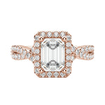 Load image into Gallery viewer, LUSH EMERALD CUT MOISSANITE ENGAGEMENT RING