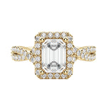 Load image into Gallery viewer, LUSH EMERALD CUT MOISSANITE ENGAGEMENT RING