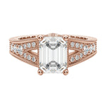 Load image into Gallery viewer, LUXE EMERALD CUT MOISSANITE ENGAGEMENT RING