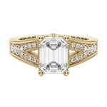 Load image into Gallery viewer, LUXE EMERALD CUT MOISSANITE ENGAGEMENT RING