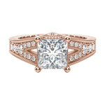 Load image into Gallery viewer, LUXE PRINCESS CUT MOISSANITE ENGAGEMENT RING