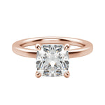Load image into Gallery viewer, LYRE CLASSIC CUSHION CUT MOISSANITE ENGAGEMENT RING