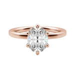 Load image into Gallery viewer, LYRE CLASSIC OVAL CUT MOISSANITE ENGAGEMENT RING