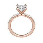 Load image into Gallery viewer, LYRE ACCENTED CUSHION CUT MOISSANITE ENGAGEMENT RING