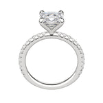 Load image into Gallery viewer, LYRE ACCENTED CUSHION CUT MOISSANITE ENGAGEMENT RING