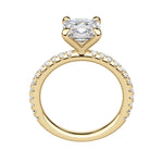 Load image into Gallery viewer, LYRE ACCENTED CUSHION CUT MOISSANITE ENGAGEMENT RING