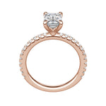 Load image into Gallery viewer, LYRE ACCENTED EMERALD CUT MOISSANITE ENGAGEMENT RING