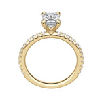 Load image into Gallery viewer, LYRE ACCENTED EMERALD CUT MOISSANITE ENGAGEMENT RING