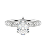 Load image into Gallery viewer, LYRE ACCENTED PEAR CUT MOISSANITE ENGAGEMENT RING