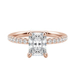 Load image into Gallery viewer, LYRE ACCENTED RADIANT CUT MOISSANITE ENGAGEMENT RING