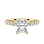 Load image into Gallery viewer, LYRE ACCENTED RADIANT CUT MOISSANITE ENGAGEMENT RING