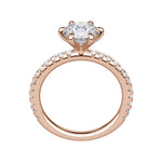 Load image into Gallery viewer, LYRE ACCENTED ROUND CUT MOISSANITE ENGAGEMENT RING
