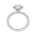 Load image into Gallery viewer, LYRE ACCENTED ROUND CUT MOISSANITE ENGAGEMENT RING