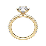 Load image into Gallery viewer, LYRE ACCENTED ROUND CUT MOISSANITE ENGAGEMENT RING