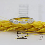 Load image into Gallery viewer, MARQUISE CUT DAINTY MOISSANITE STACKING WEDDING RING