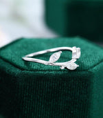 Load image into Gallery viewer, MARQUISE CUT WHITE GOLD VINTAGE CLUSTER DIAMOND MOISSANITE WEDDING MATCHING BAND