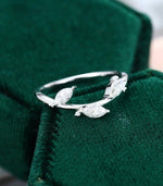Load image into Gallery viewer, MARQUISE CUT WHITE GOLD VINTAGE CLUSTER DIAMOND MOISSANITE WEDDING MATCHING BAND