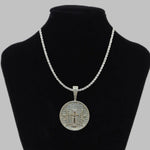 Load image into Gallery viewer, MEDALLION MOISSANITE BAGUETTE & ROUND DIAMOND ICED OUT PENDANT