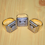 Load image into Gallery viewer, MEN’S FULL MOISSANITE DIAMOND FRONT PYRAMID STYLE ICED OUT HIP HOP RING