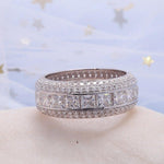 Load image into Gallery viewer, MEN’S MOISSANITE ETERNITY FULL 3-BAND PRINCESS & ROUND MOISSANITE DIAMOND BAND