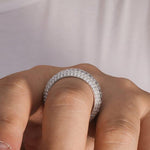 Load image into Gallery viewer, MEN’S MOISSANITE ETERNITY FULL 3-BAND PRINCESS & ROUND MOISSANITE DIAMOND BAND