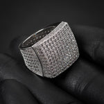 Load image into Gallery viewer, MEN’S WHITE GOLD ICED OUT MOISSANITE MICROPAVE HIPHOP LARGE STATEMENT PINKY RING