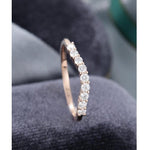 Load image into Gallery viewer, MINIMALIST ROSE GOLD CURVED STACKING MATCHING BRIDAL MOISSANITE WEDDING MATCHING BAND