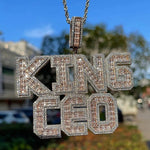 Load image into Gallery viewer, MOISSANITE ICED OUT TWO TONE CUSTOMIZABLE NAME PLATE LETTER PENDANT