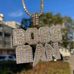Load image into Gallery viewer, MOISSANITE ICED OUT TWO TONE CUSTOMIZABLE NAME PLATE LETTER PENDANT
