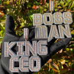 Load image into Gallery viewer, MOISSANITE ICED OUT TWO TONE CUSTOMIZABLE NAME PLATE LETTER PENDANT