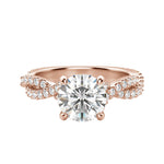 Load image into Gallery viewer, MORA BOLD ROUND CUT MOISSANITE ENGAGEMENT RING