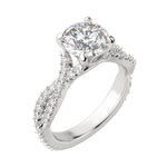 Load image into Gallery viewer, MORA BOLD ROUND CUT MOISSANITE ENGAGEMENT RING