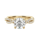 Load image into Gallery viewer, MORA BOLD ROUND CUT MOISSANITE ENGAGEMENT RING