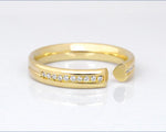 Load image into Gallery viewer, OPEN 3MM WIDE STACKABLE MOISSANITE DIAMOND WEDDING RING FOR ANNIVERSARY GIFT