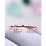 Load image into Gallery viewer, OPEN ROSE GOLD PAVE SET ETERNITY MOISSANITE WEDDING STACKING BAND