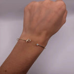 Load image into Gallery viewer, OPEN STYLE CUSTOM LETTER MOISSANITE GOLD BRACELET
