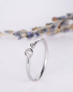 Load image into Gallery viewer, OPEN WHITE GOLD RING BEZEL SET MOISSANITE PROMISE RING BAND CHRISTMAS GIFT
