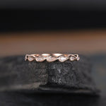 Load image into Gallery viewer, PEAR CUT BEZEL SET ROSE GOLD TEAR STACKING MATCHING MOISSANITE WEDDING BAND FOR WOMEN