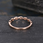 Load image into Gallery viewer, PEAR CUT BEZEL SET ROSE GOLD TEAR STACKING MATCHING MOISSANITE WEDDING BAND FOR WOMEN