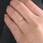 Load image into Gallery viewer, PEAR CUT BEZEL SET ROSE GOLD TEAR STACKING MATCHING MOISSANITE WEDDING BAND FOR WOMEN