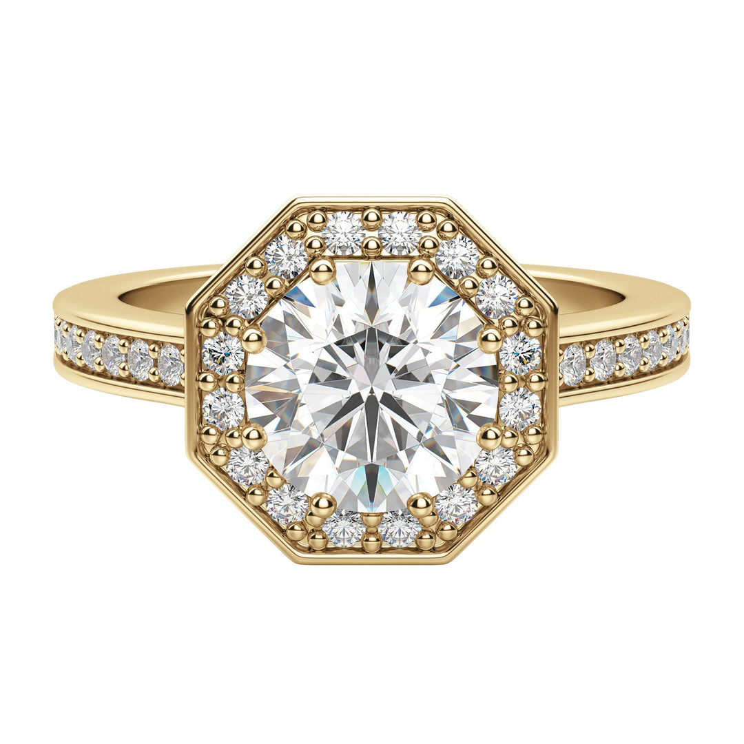 POET ROUND CUT MOISSANITE ENGAGEMENT RING