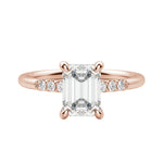 Load image into Gallery viewer, RHOS EMERALD CUT MOISSANITE ENGAGEMENT RING