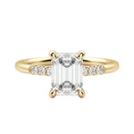 Load image into Gallery viewer, RHOS EMERALD CUT MOISSANITE ENGAGEMENT RING